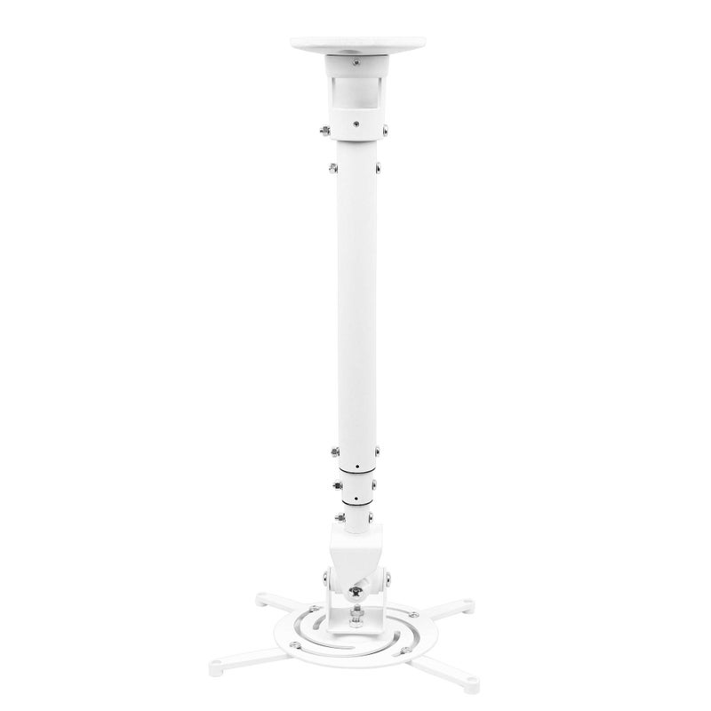 DYNAVISTA Full Motion Universal Ceiling Projector Mount Bracket with Adjustable Height and Extendable Arms Rotating Swivel Mount for Home and Office Projector (White) - Image 1